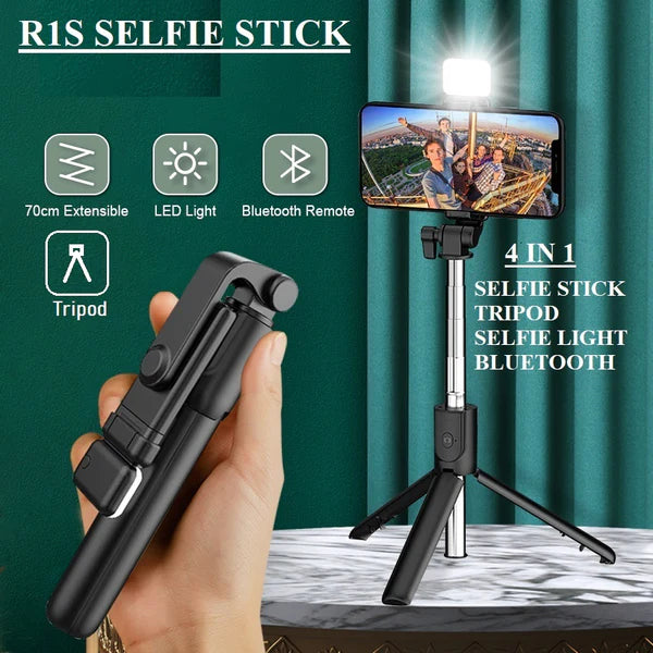 4 IN 1 SELFIE STICK + TRIPOD STAND WITH LIGHT