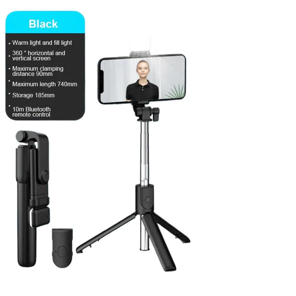 4 IN 1 SELFIE STICK + TRIPOD STAND WITH LIGHT