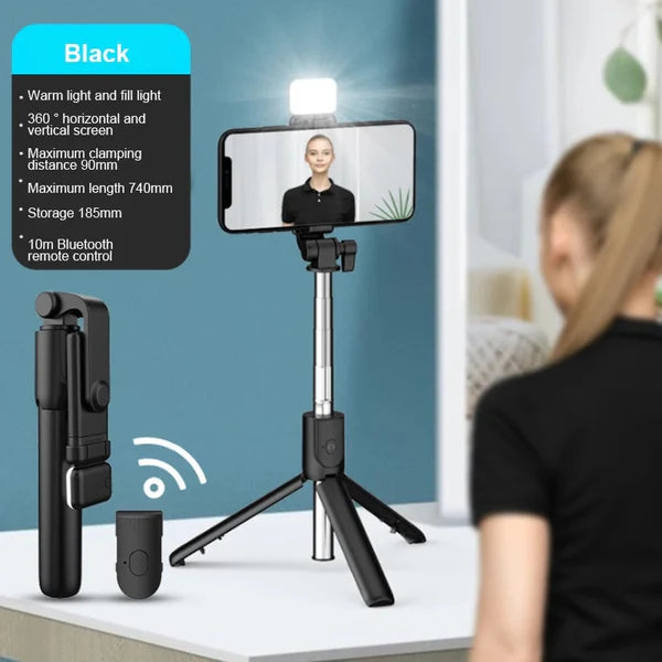 4 IN 1 SELFIE STICK + TRIPOD STAND WITH LIGHT