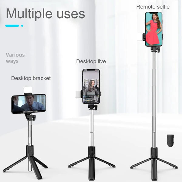 4 IN 1 SELFIE STICK + TRIPOD STAND WITH LIGHT