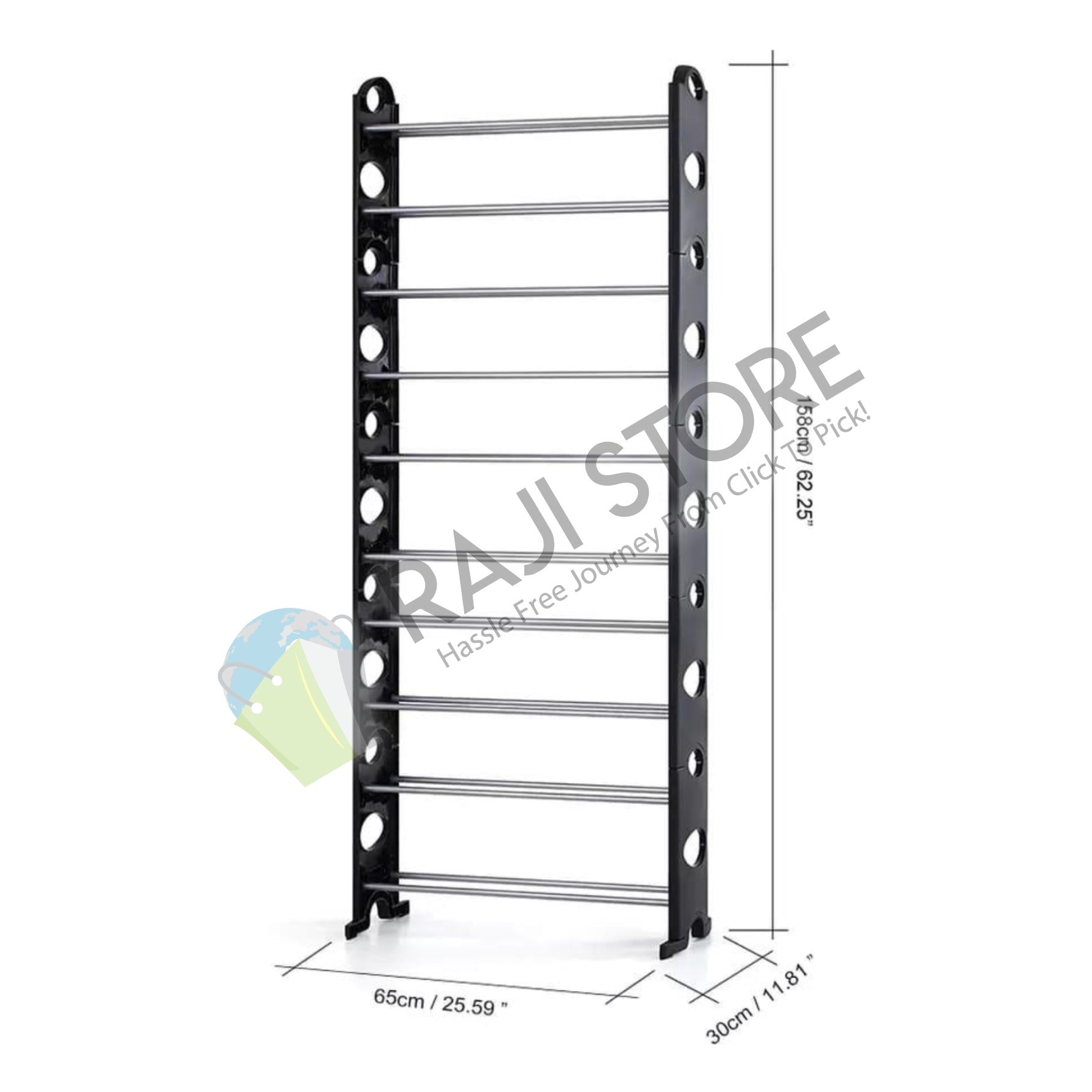 10 Layer Stackable Shoe Rack - Holds 30 Pairs Shoes