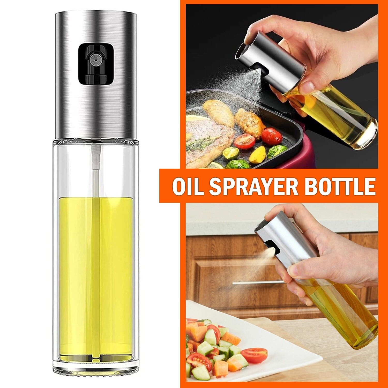 Olive Oil Sprayer Mister, Portable Spray Bottle Oil Sprayer For Cooking & Baking