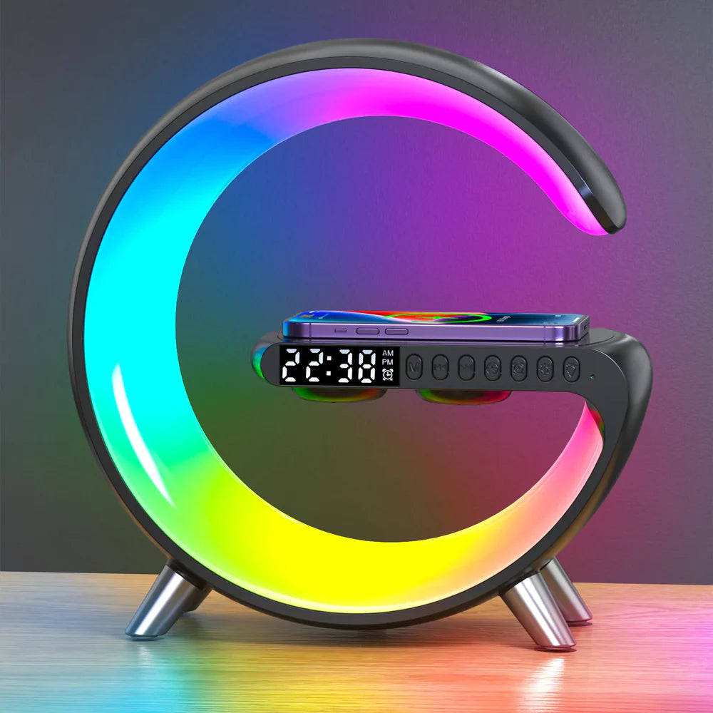 G-type wireless charger, LED Bluetooth Wireless Speaker with RGB Night Lamp