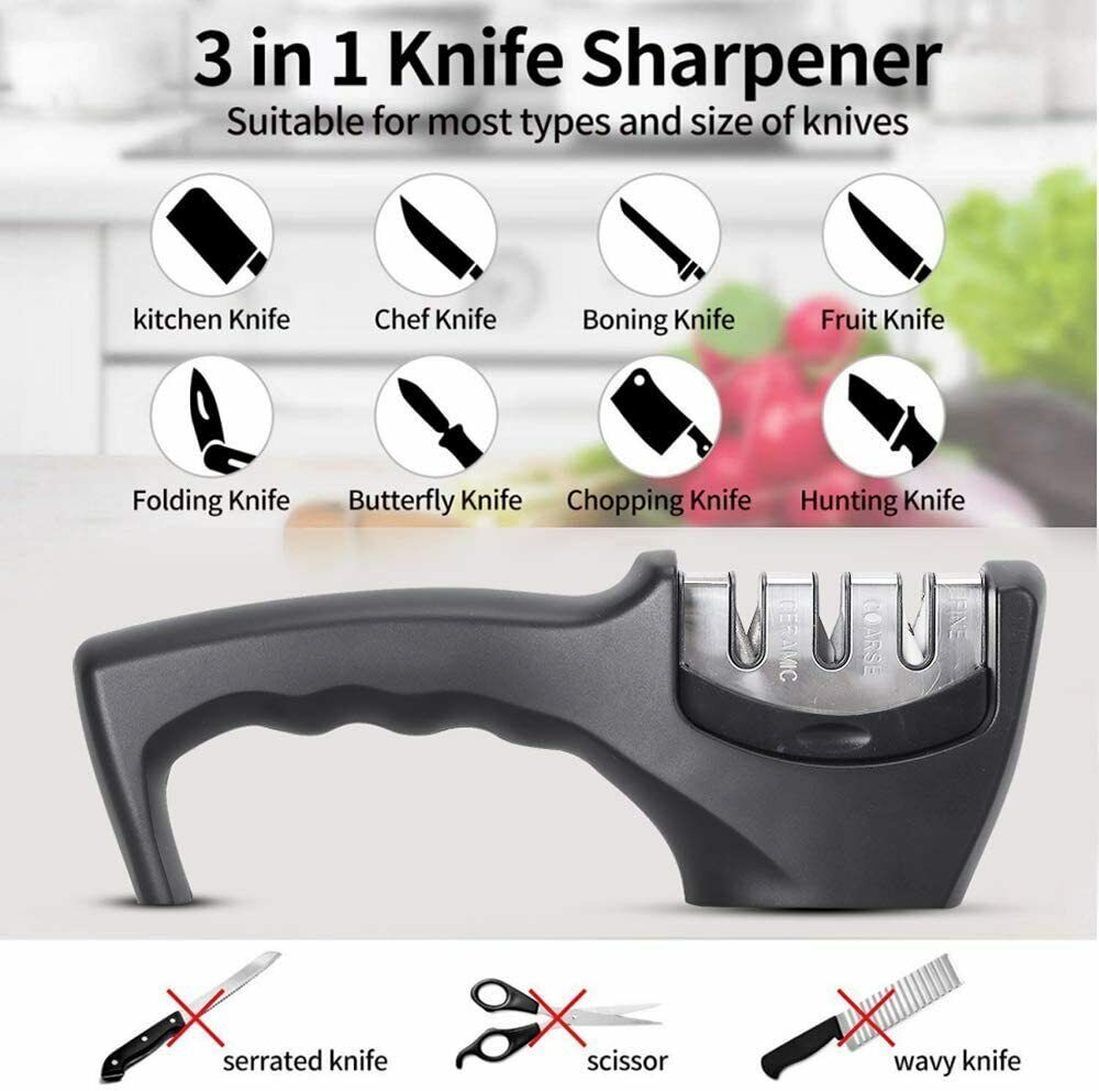 KNIFE SHARPENER Ceramic Tungsten Kitchen Knives Blade