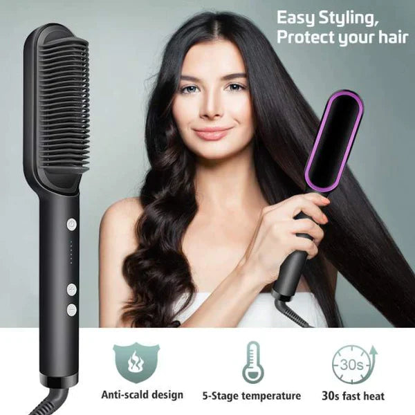 Hair Straightener Iron Brush Straight